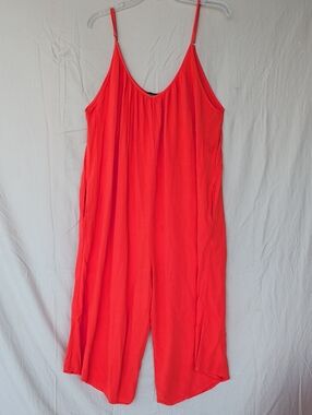 Austen Brown Red Sleeveless Wide-Leg Jumpsuit Bojo Cotton Gauze Vacation Wear